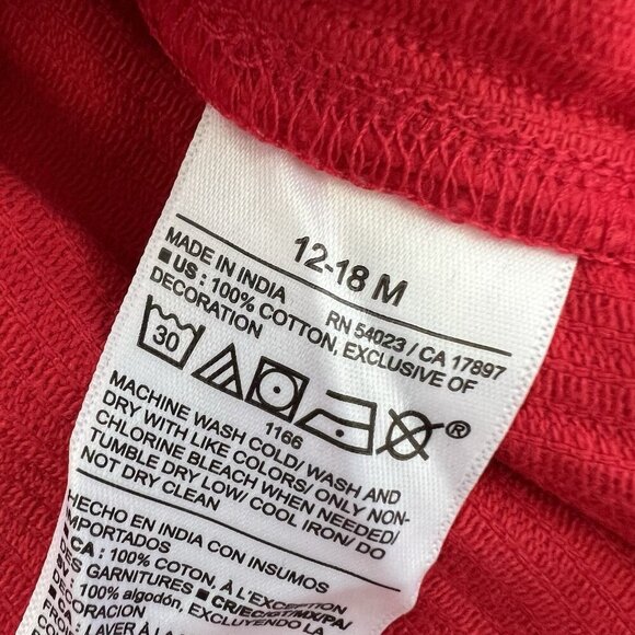 Old Navy Toddler Girls Valentines Red Dress Set Corduroy Heart Striped Shirt - Picture 8 of 9